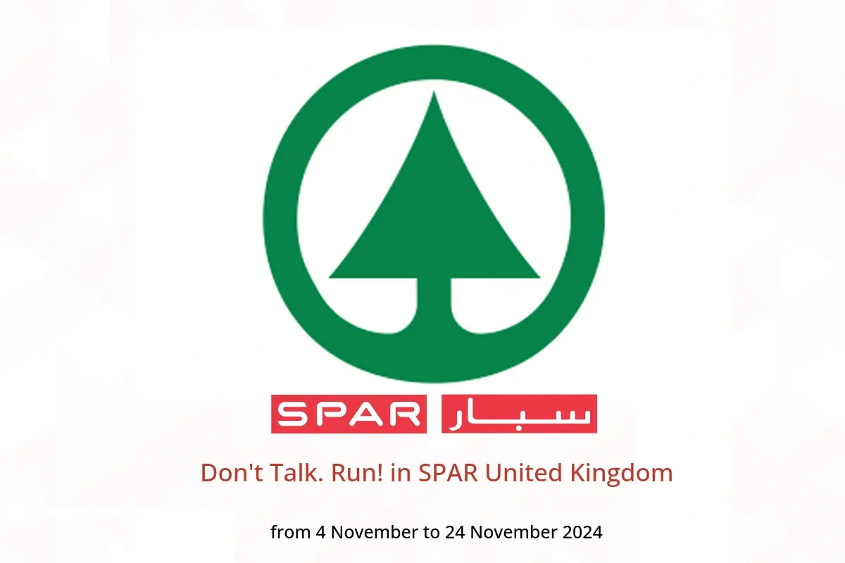 SPAR United Kingdom Offers from 4 to 24 November 2024 Don't Talk. Run! - SPAR - United Kingdom - 4 November 2024 – 24 November 2024 - Page 1