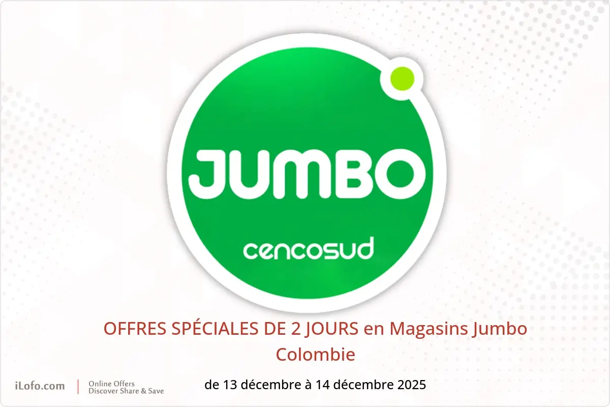 Offres Magasins Jumbo Colombie de 13 à 14 décembre 2025 OFFRES SPÉCIALES DE 2 JOURS - Magasins Jumbo - Colombie - 13 decembre 2025 – 14 decembre 2025 - Page 1