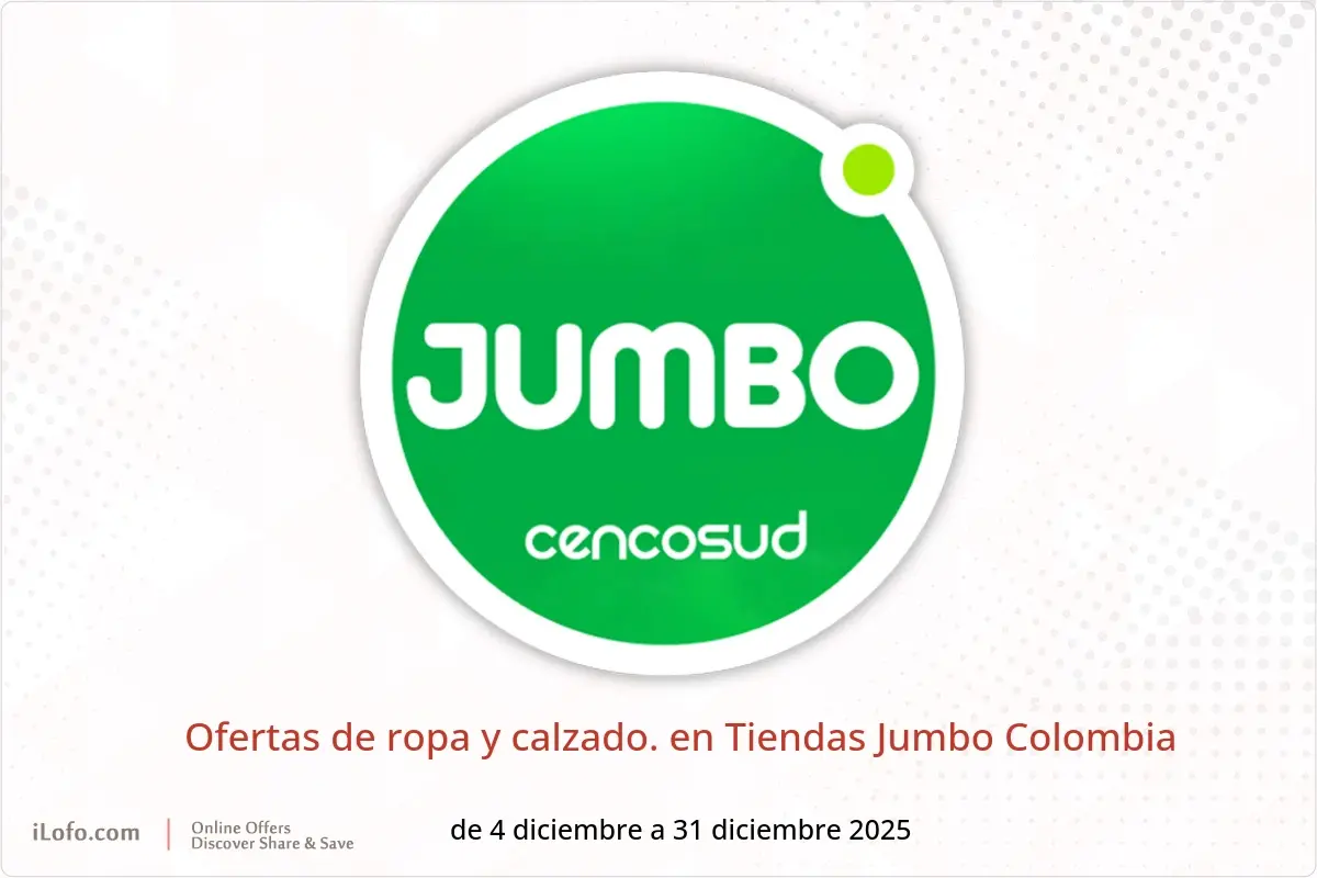 Ofertas de Tiendas Jumbo Colombia de 4 a 31 diciembre 2025 Ofertas de ropa y calzado. - Tiendas Jumbo - Colombia - 4 diciembre 2025 – 31 diciembre 2025 - Página 1
