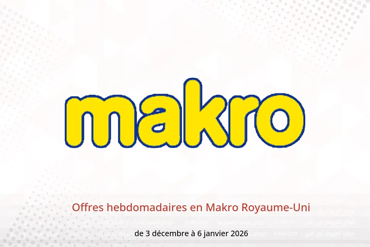 Offres Makro Royaume-Uni de 3 décembre à 6 janvier 2026 Offres hebdomadaires - Makro - Royaume-Uni - 3 decembre 2025 – 6 janvier 2026 - Page 1
