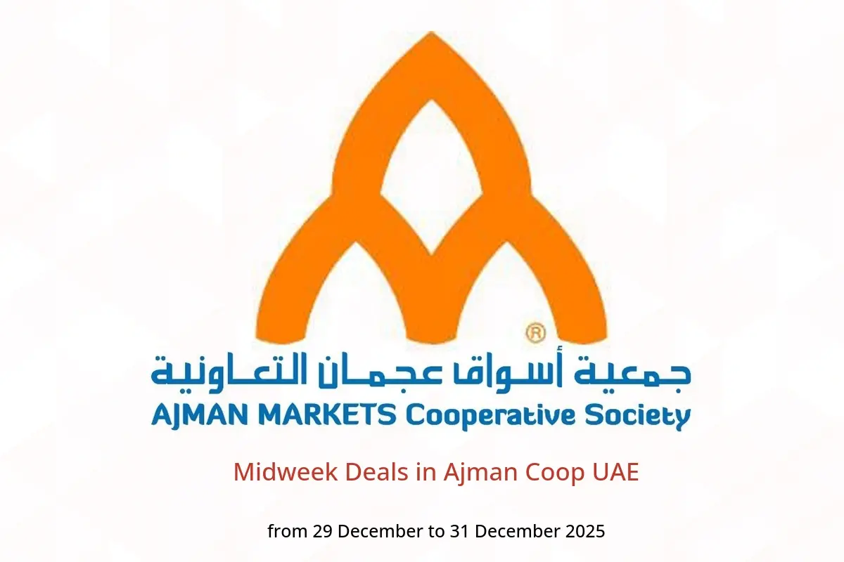 Ajman Coop UAE Offers from 29 to 31 December 2025 Midweek Deals