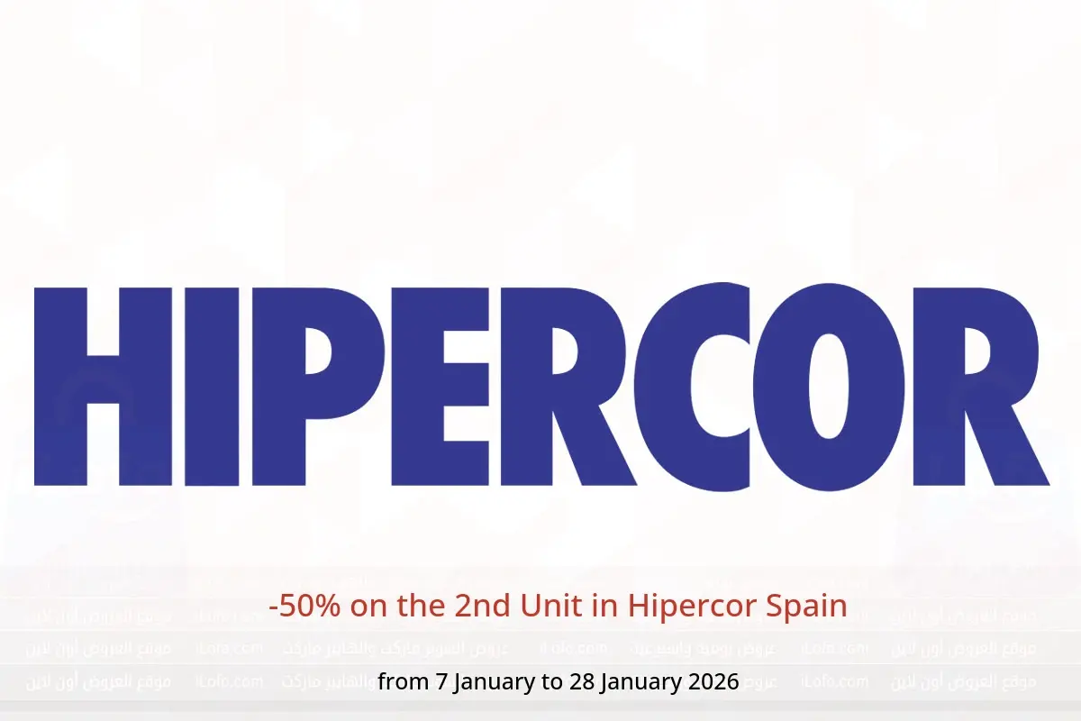 Hipercor Spain Offers from 7 to 28 January 2026 -50% on the 2nd Unit - Hipercor - Spain - 7 January 2026 – 28 January 2026 - Page 1