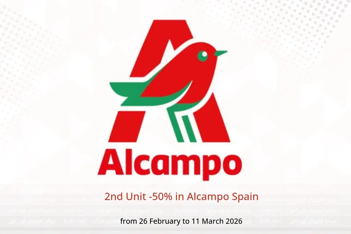Alcampo Spain Offers from 26 February to 11 March 2026 2nd Unit -50% - Alcampo - Spain - 26 February 2026 – 11 March 2026 - Page 1