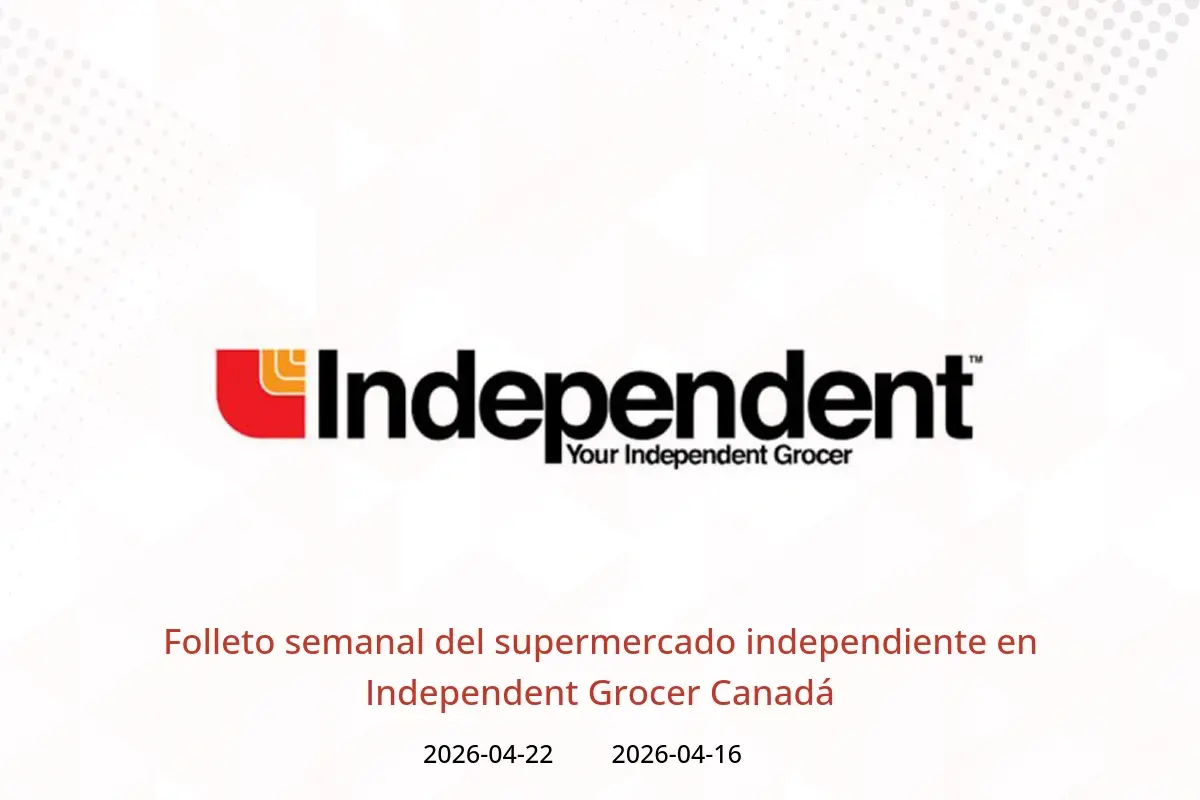 Ofertas de Independent Grocer Canadá de 16 a 22 abril 2026 Folleto semanal del supermercado independiente - Independent Grocer - Canadá - 16 abril 2026 – 22 abril 2026 - Página 1