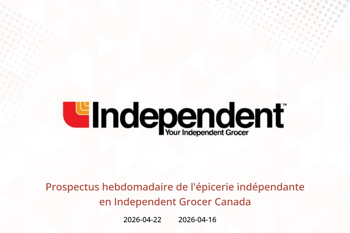Offres Independent Grocer Canada de 16 à 22 avril 2026 Prospectus hebdomadaire de l'épicerie indépendante - Independent Grocer - Canada - 16 avril 2026 – 22 avril 2026 - Page 1
