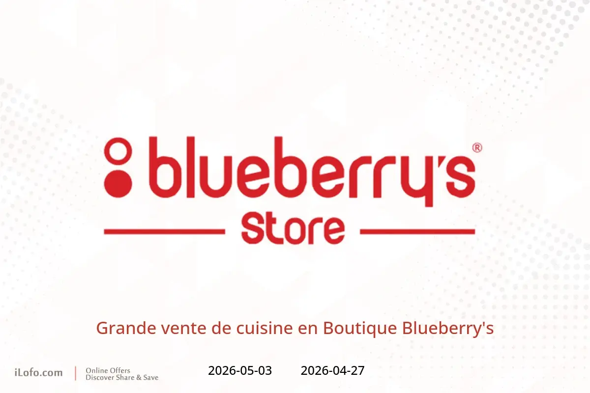 Offres Boutique Blueberry's de 27 avril à 3 mai 2026 Grande vente de cuisine - Boutique Blueberry's - Oman - 27 avril 2026 – 3 mai 2026 - Page 1