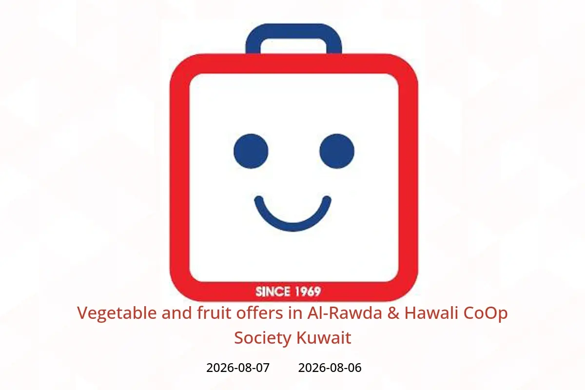 Al-Rawda & Hawali CoOp Society Kuwait offers from 6 to 7 August 2026 Vegetable and fruit offers - Al-Rawda & Hawali CoOp Society - Kuwait - 6 August 2026 – 7 August 2026 - Page 1