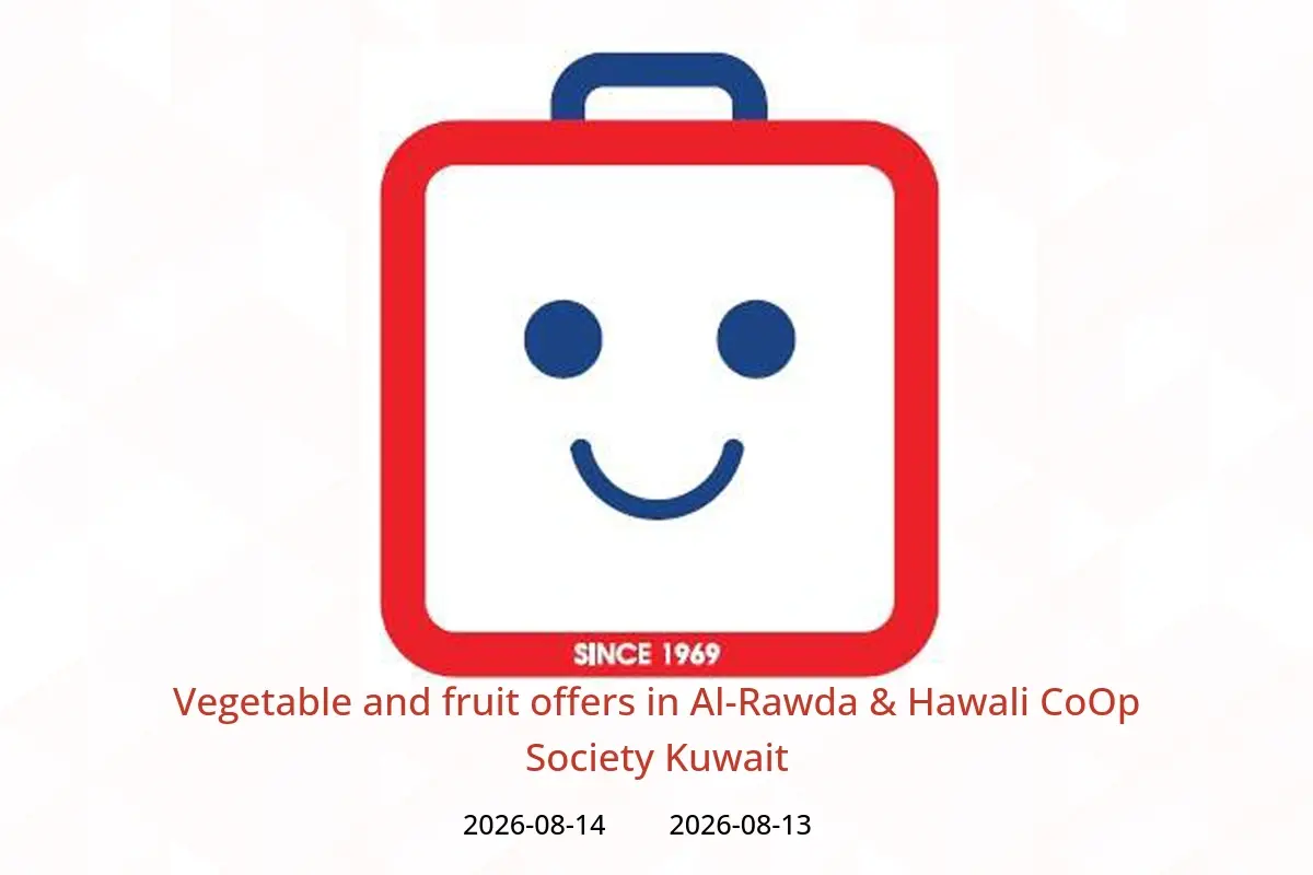 Al-Rawda & Hawali CoOp Society Kuwait offers from 13 to 14 August 2026 Vegetable and fruit offers - Al-Rawda & Hawali CoOp Society - Kuwait - 13 August 2026 – 14 August 2026 - Page 1