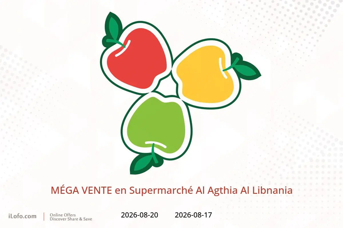 Offres Supermarché Al Agthia Al Libnania de 17 à 20 août 2026 MÉGA VENTE - Supermarché Al Agthia Al Libnania - Émirats arabes unis - 17 aout 2026 – 20 aout 2026 - Page 1