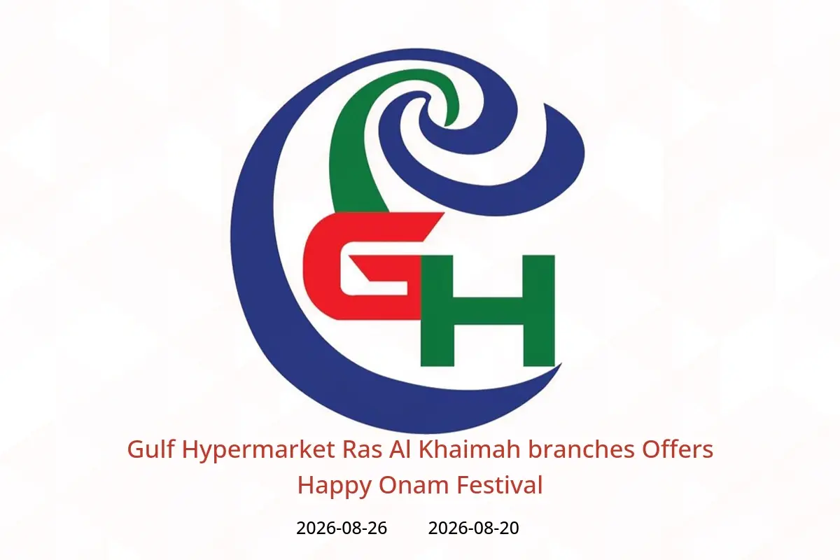 Gulf Hypermarket offers in Ras Al Khaimah from 20 to 26 August 2026 Happy Onam Festival - Gulf Hypermarket - UAE - 20 August 2026 – 26 August 2026 - Page 1