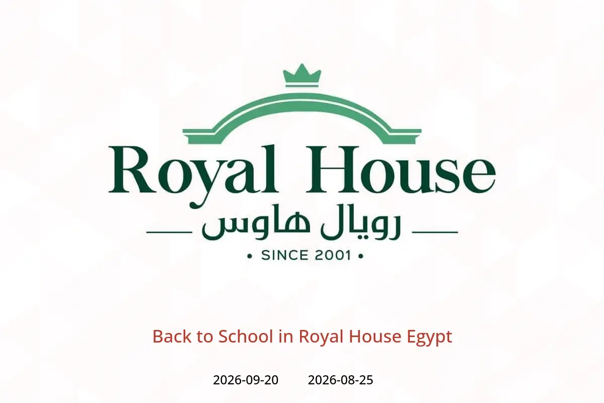 Royal House Egypt offers from 25 August to 20 September 2026 Back to School - Royal House - Egypt - 25 August 2026 – 20 September 2026 - Page 1