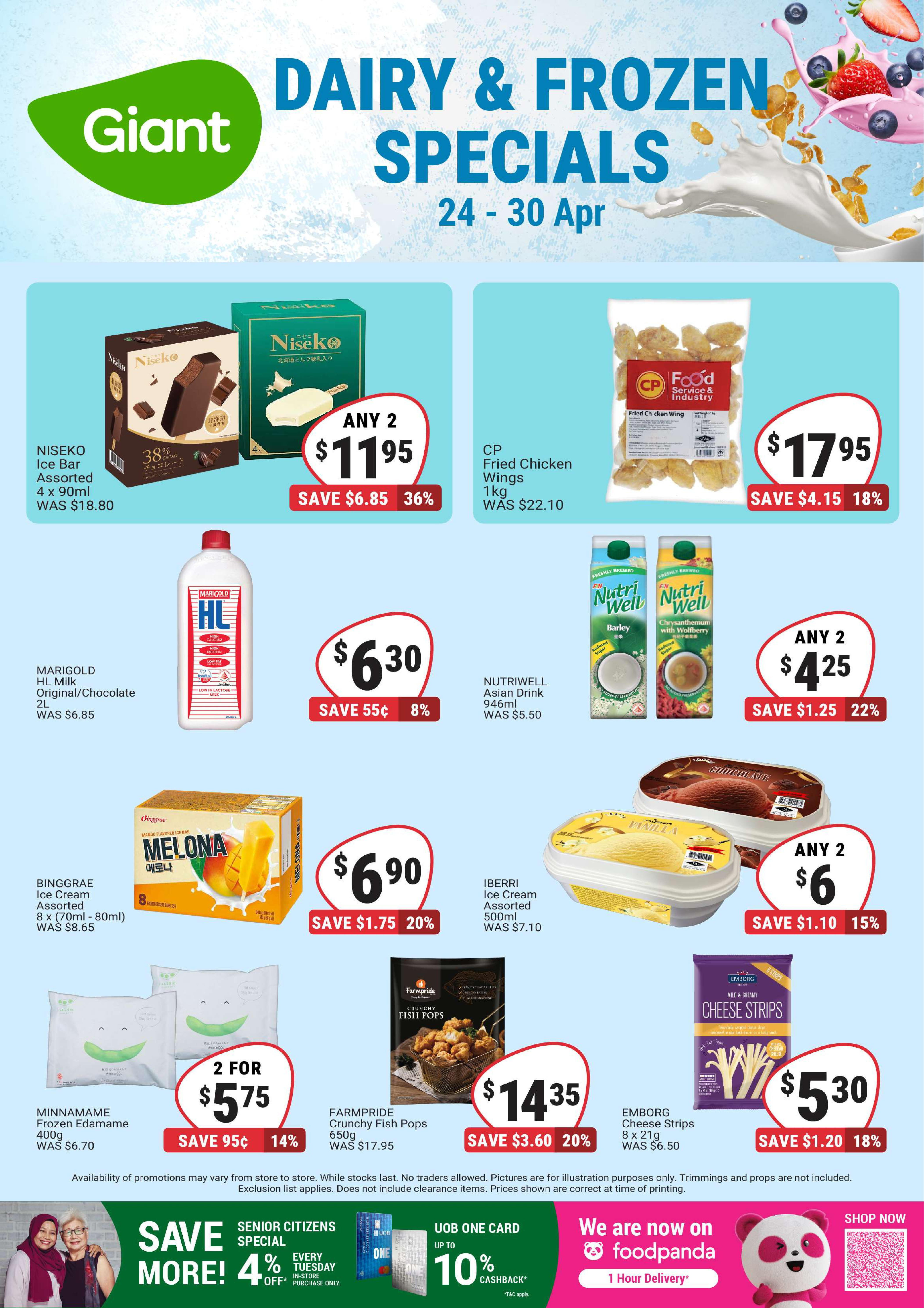 Giant Singapore Offers from 24 to 30 April 2025 Dairy & Frozen Specials Deals