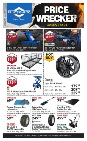 Princess Auto Canada Offers from 1 to 31 January 2025 Price Wrecker