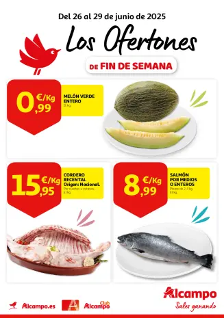 Ofertas de Alcampo España de 26 a 29 junio 2025 Los Ofertones DE FIN DE SEMANA