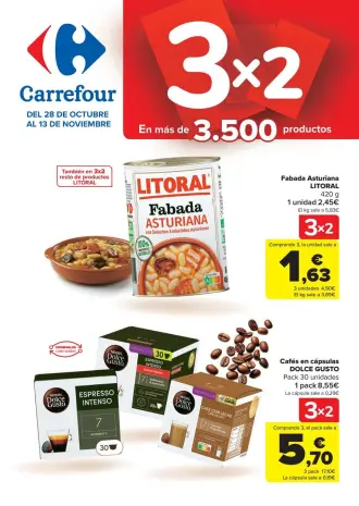 Ofertas de Carrefour España de 28 octubre a 13 noviembre 2025 50% QUE VUELVE + 3x2 Ofertas