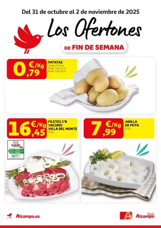 Ofertas de Alcampo España de 31 octubre a 2 noviembre 2025 Los Ofertones De Fin De Semana