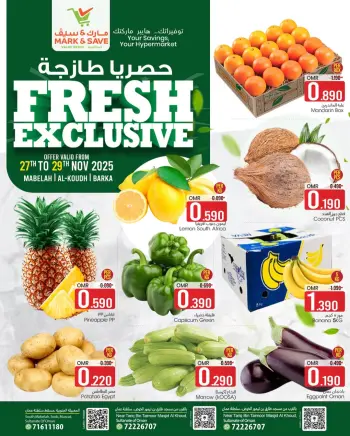 Mark & Save  Barka, Mabella and Al Khoud  Offers from 27 to 29 November Exclusive fresh offers