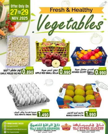 Taj Hypermarket Oman Offers from 27 to 29 November 2025 Fresh and healthy offers