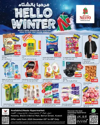 Ofertas de Nesto Hipermercados Hawalli  de 3 a 9 diciembre Hola oferta de invierno