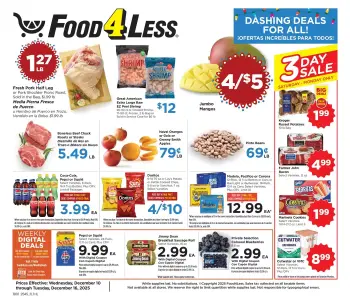Food 4 Less  California  Offers from 10 to 16 December Weekly Ads & Promo Codes