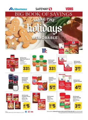 Vons Supermarket USA Offers from 3 to 30 December 2025 Southwest Deals