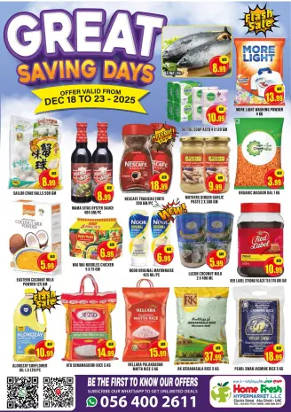 Home Fresh supermarket  Abu Dhabi  Offers from 18 to 23 December Great Saving Days Offers