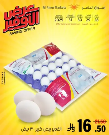 Al Amer market Saudi Arabia Offers from 28 to 31 December 2025 Saving Deals