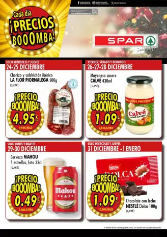 Ofertas de SPAR España de 24 diciembre a 1 enero 2026 Bombazos