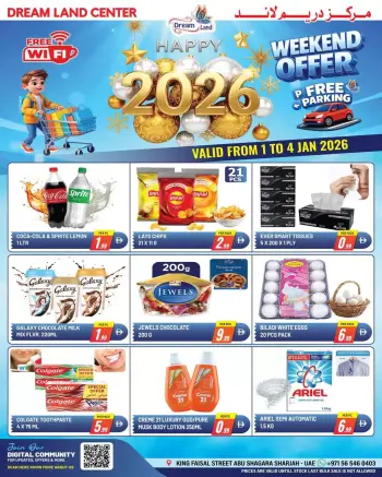 Dream Land supermarket UAE Offers from 1 to 4 January 2026 Weekend Deals