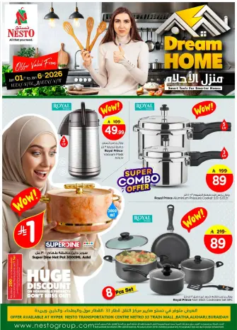 Ofertas de Nesto  Al Kharj, Azizia, Batha y Buraydah  de 1 a 6 enero Ofertas de Hogar de Ensueño