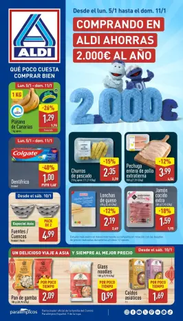 Ofertas de ALDI España de 5 a 11 enero 2026 ¡Qué poco cuesta comprar bien!