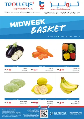 Trolleys supermarket UAE Offers from 6 to 7 January 2026 Midweek Deals