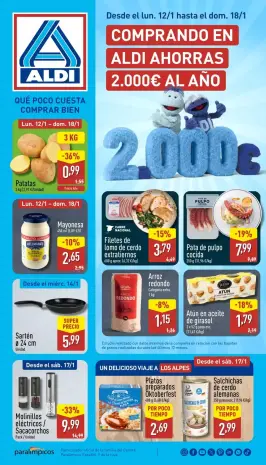 Ofertas de ALDI España de 12 a 18 enero 2026 ¡Qué poco cuesta comprar bien!