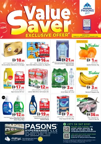 Ofertas de supermercado Pasons Emiratos Árabes Unidos de 16 a 22 enero 2026 Ofertas exclusivas