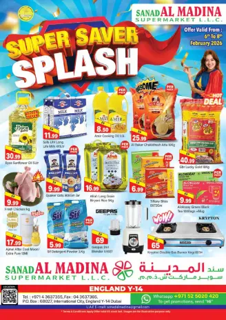 Offres Sanad Al Madina Émirats arabes unis de 6 à 8 février 2026 Offres de Grandes Économies