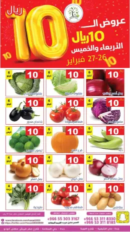 Hasad Albasatin Saudi Arabia Offers from 26 to 27 February 2026 Everything for only 10 riyals