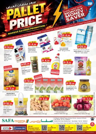 Safa Express UAE Offers from 26 February to 8 March 2026 PALLET PRICE