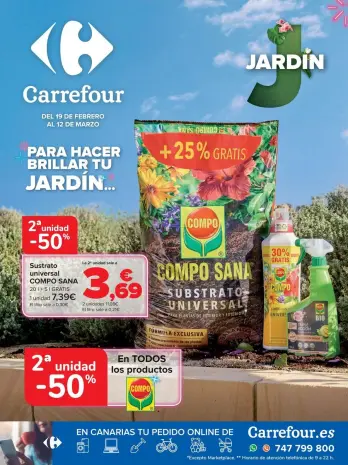 Ofertas de Carrefour España de 19 febrero a 12 marzo 2026 Ofertas Jardín