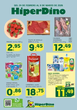 Ofertas de HiperDino España de 24 febrero a 9 marzo 2026 Nuevas ofertas