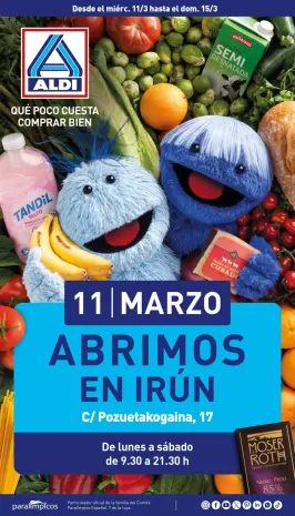Ofertas de ALDI España de 11 marzo a 15 marzo 2026 ¡Nuevo Aldi en Irún!