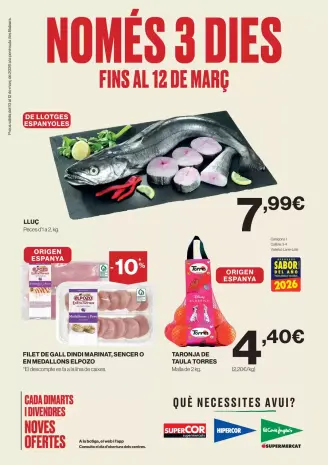 Ofertas de Hipercor España de 10 marzo a 12 marzo 2026 Només 3 Dies