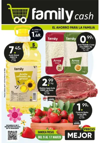 Ofertas de Supermercado Family Cash España de 9 marzo a 29 marzo 2026 Folleto de descuentos