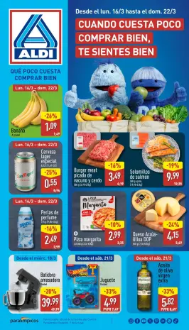 Ofertas de ALDI España de 16 a 22 marzo 2026 ¡Qué poco cuesta comprar bien!