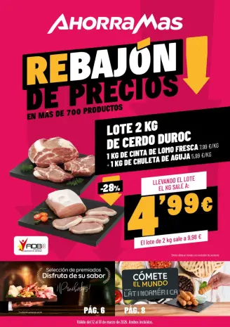 Ofertas de Ahorramas España de 12 a 18 marzo 2026 Rebajón De Precios