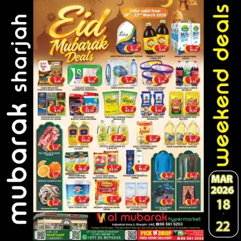 Al Mubarak offers in Sharjah from 18 to 22 March 2026 Eid Mubarak Offers