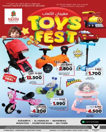 Nesto Bahrain offers from 18 March to 18 April 2026 TOYS FEST DEALS