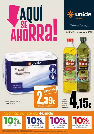 Ofertas de Unide Market España de 12 a 25 marzo 2026 Aqui se Ahorra