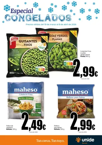 Ofertas de Unide Market España de 19 marzo a 8 abril 2026 Especial Congelados