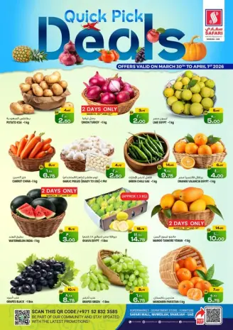 Safari hypermarket offers in Sharjah from 30 March to 1 April 2026 Fresh Deals