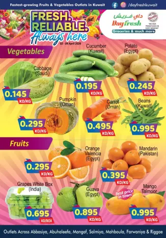 Day fresh Market Kuwait offers from 2 to 4 April 2026 Fresh deals